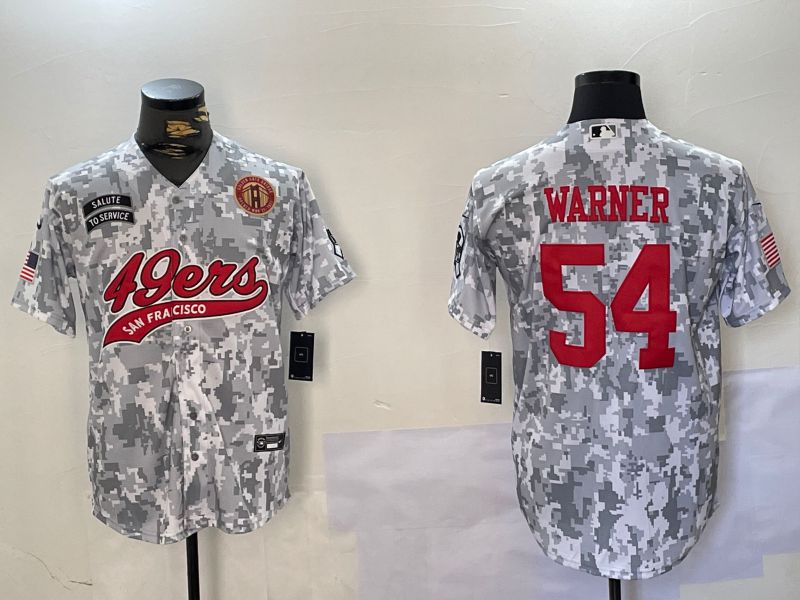 Men San Francisco 49ers #54 Warner Nike Arctic Camo 2024 Salute to Service Limited NFL Jersey style 3->san francisco 49ers->NFL Jersey